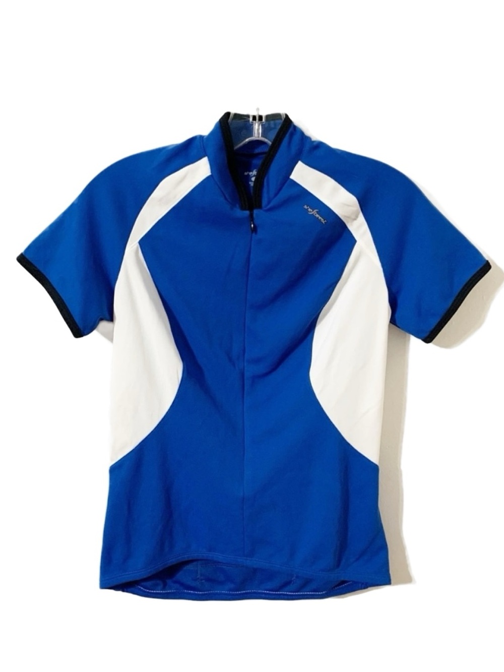 Shebeest Color Block Partial Front Zip Short Sleeve Cycling Jersey Back Pockets